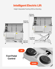 127 cm Electric Dog Grooming Bath Tub Stainless Steel w Water Filter Left V952-DDSJBXGCWYG5O3GV7V3