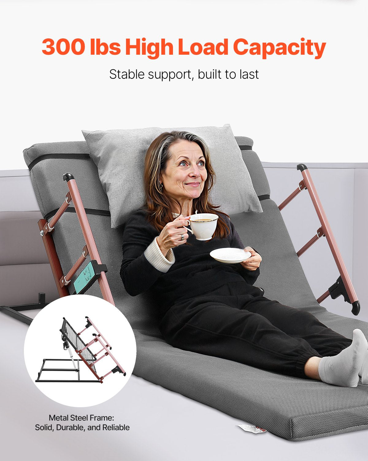 Electric Lifting Backrest 136 kg 4-68 degrees Adjustable with Folable Guardrail, 1910 x 960 mm V952-DDSJQBQSJKB94JIWQ001V3