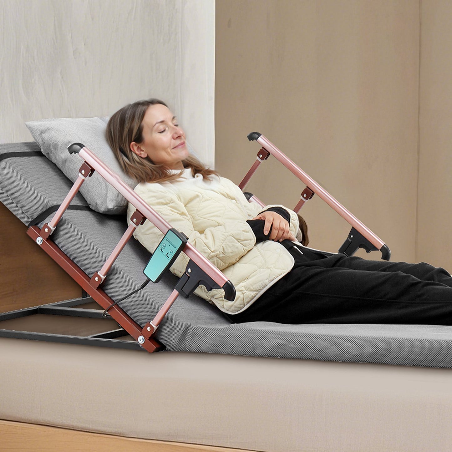 Electric Lifting Backrest 136 kg 4-68 degrees Adjustable with Folable Guardrail, 1910 x 960 mm V952-DDSJQBQSJKB94JIWQ001V3