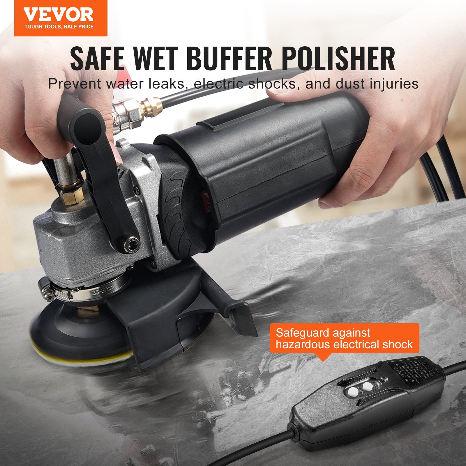Wet Stone Polisher 4-Inch Electric Granite Polisher with 6 Speed & 7 Pads V952-DDSSPGJTZYPJHPVHMV3
