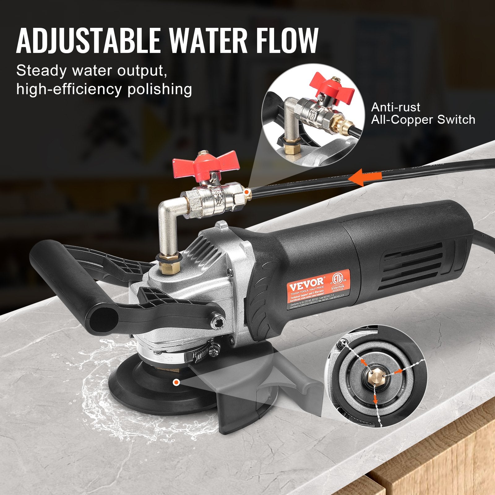 Wet Stone Polisher 4-Inch Electric Granite Polisher with 6 Speed & 7 Pads V952-DDSSPGJTZYPJHPVHMV3