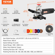 Wet Stone Polisher 4-Inch Electric Granite Polisher with 6 Speed & 7 Pads V952-DDSSPGJTZYPJHPVHMV3