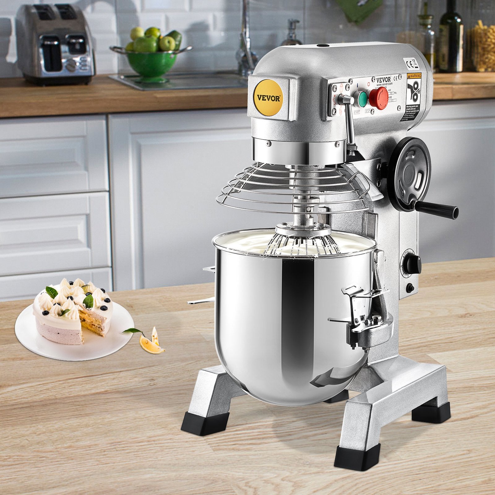Commercial Stand Mixer, 850W Heavy Duty Electric Food Mixer, 15Qt Stainless Steel Bowl with 3 Speeds V952-DDSYJ15QT220V9V5GV3