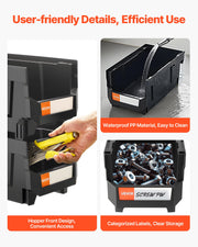 Plastic Stackable Storage Bins, 37.7 x 21.5 x 18 cm (12 Pack), Plastic Containers for Organizing & Storage V952-DDWLX12GZ14L7T773001V0