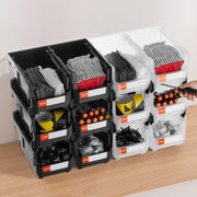 Plastic Stackable Storage Bins, 37.7 x 21.5 x 18 cm (12 Pack), Plastic Containers for Organizing & Storage V952-DDWLX12GZ14L7T773001V0