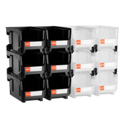 Plastic Stackable Storage Bins, 37.7 x 21.5 x 18 cm (12 Pack), Plastic Containers for Organizing & Storage V952-DDWLX12GZ14L7T773001V0