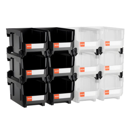Plastic Stackable Storage Bins, 37.7 x 21.5 x 18 cm (12 Pack), Plastic Containers for Organizing & Storage V952-DDWLX12GZ14L7T773001V0