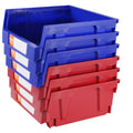 Plastic Storage Bin, (276 mm x 279 mm x 128 mm), Hanging Stackable Storage Organizer Bin, Blue/Red, 6-Pack, V952-DDWLX6G00000096OEV0