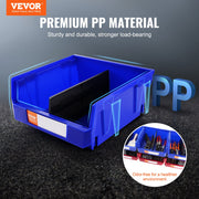 Plastic Storage Bin, (276 mm x 279 mm x 128 mm), Hanging Stackable Storage Organizer Bin, Blue/Red, 6-Pack, V952-DDWLX6G00000096OEV0