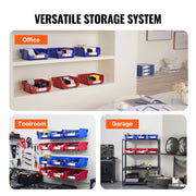 Plastic Storage Bin, (276 mm x 279 mm x 128 mm), Hanging Stackable Storage Organizer Bin, Blue/Red, 6-Pack, V952-DDWLX6G00000096OEV0
