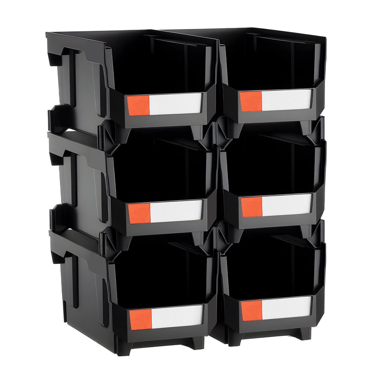 Plastic Stackable Storage Bins, 37.7 x 21.5 x 18 cm (6 Pack), Plastic Containers for Organizing and Storage V952-DDWLX6GZ14LHKWMV2001V0