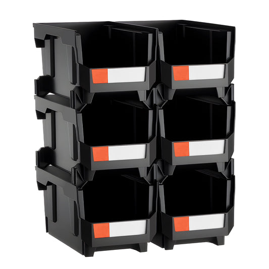Plastic Stackable Storage Bins, 37.7 x 21.5 x 18 cm (6 Pack), Plastic Containers for Organizing and Storage V952-DDWLX6GZ14LHKWMV2001V0