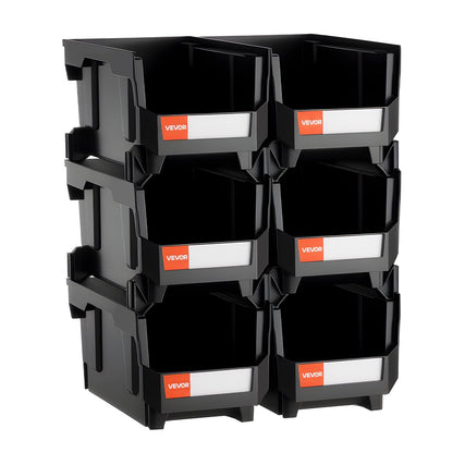 Plastic Stackable Storage Bins, 37.7 x 21.5 x 18 cm (6 Pack), Plastic Containers for Organizing and Storage V952-DDWLX6GZ14LHKWMV2001V0