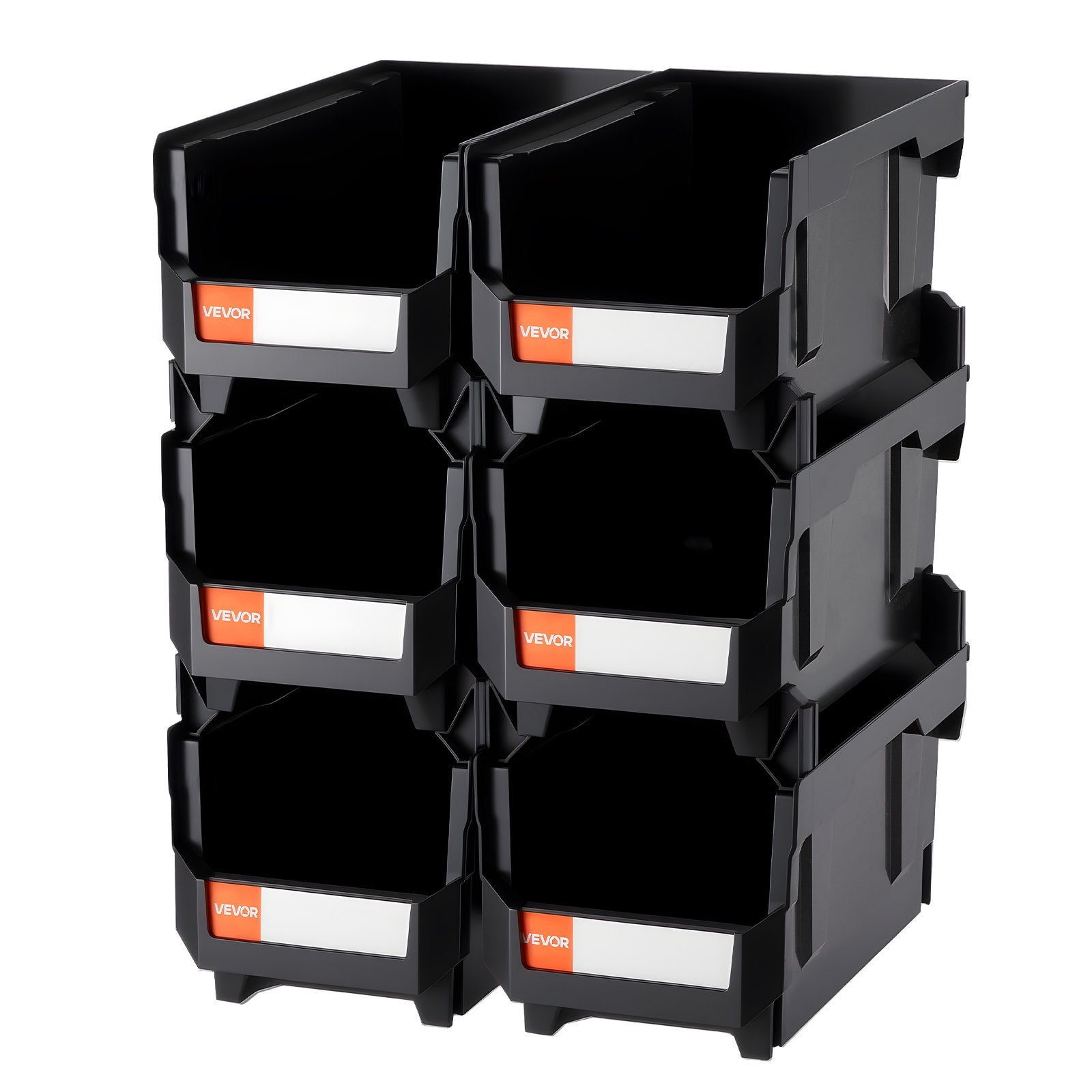 Plastic Stackable Storage Bins, 37.7 x 21.5 x 18 cm (6 Pack), Plastic Containers for Organizing and Storage V952-DDWLX6GZ14LHKWMV2001V0