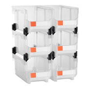Plastic Stackable Storage Bins, 37.7 x 21.5 x 18 cm (6 Pack), Plastic Containers for Organizing & Storage V952-DDWLX6GZ14LTCARKA001V0