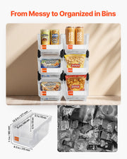 Plastic Stackable Storage Bins, 37.7 x 21.5 x 18 cm (6 Pack), Plastic Containers for Organizing & Storage V952-DDWLX6GZ14LTCARKA001V0