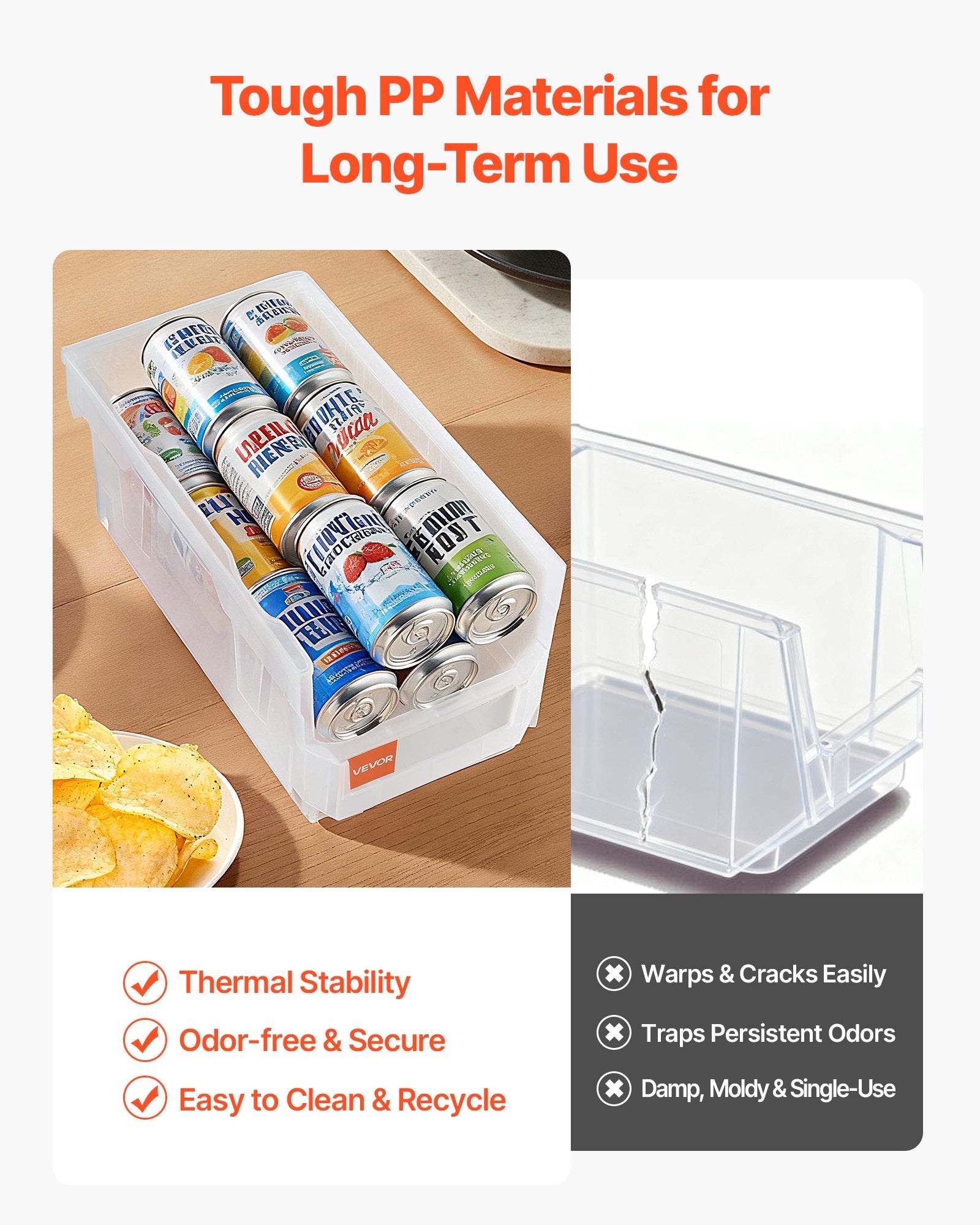 Plastic Stackable Storage Bins, 37.7 x 21.5 x 18 cm (6 Pack), Plastic Containers for Organizing & Storage V952-DDWLX6GZ14LTCARKA001V0