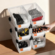 Plastic Stackable Storage Bins, 37.7 x 21.5 x 18 cm (6 Pack), Plastic Containers for Organizing & Storage V952-DDWLX6GZ14LTCARKA001V0
