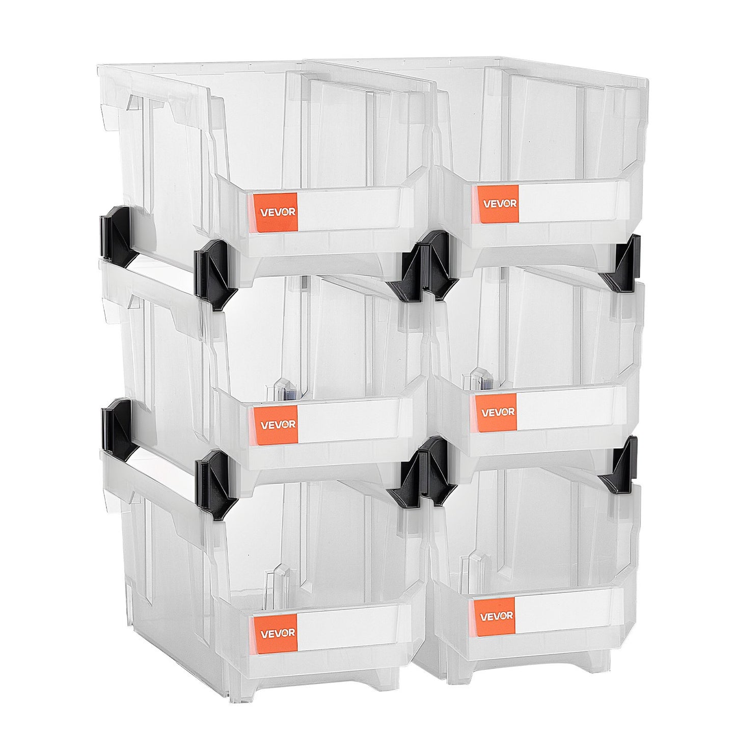 Plastic Stackable Storage Bins, 37.7 x 21.5 x 18 cm (6 Pack), Plastic Containers for Organizing & Storage V952-DDWLX6GZ14LTCARKA001V0