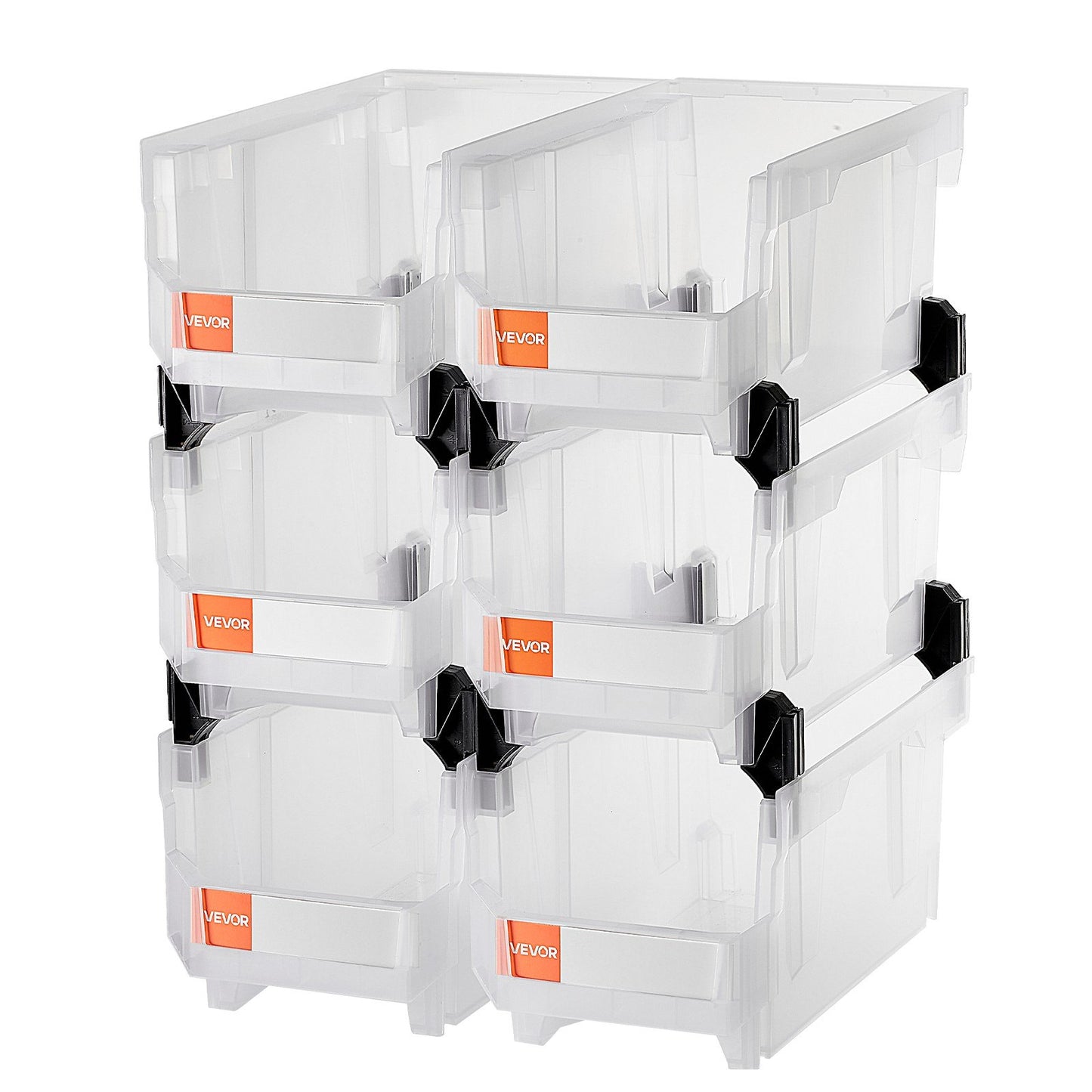 Plastic Stackable Storage Bins, 37.7 x 21.5 x 18 cm (6 Pack), Plastic Containers for Organizing & Storage V952-DDWLX6GZ14LTCARKA001V0