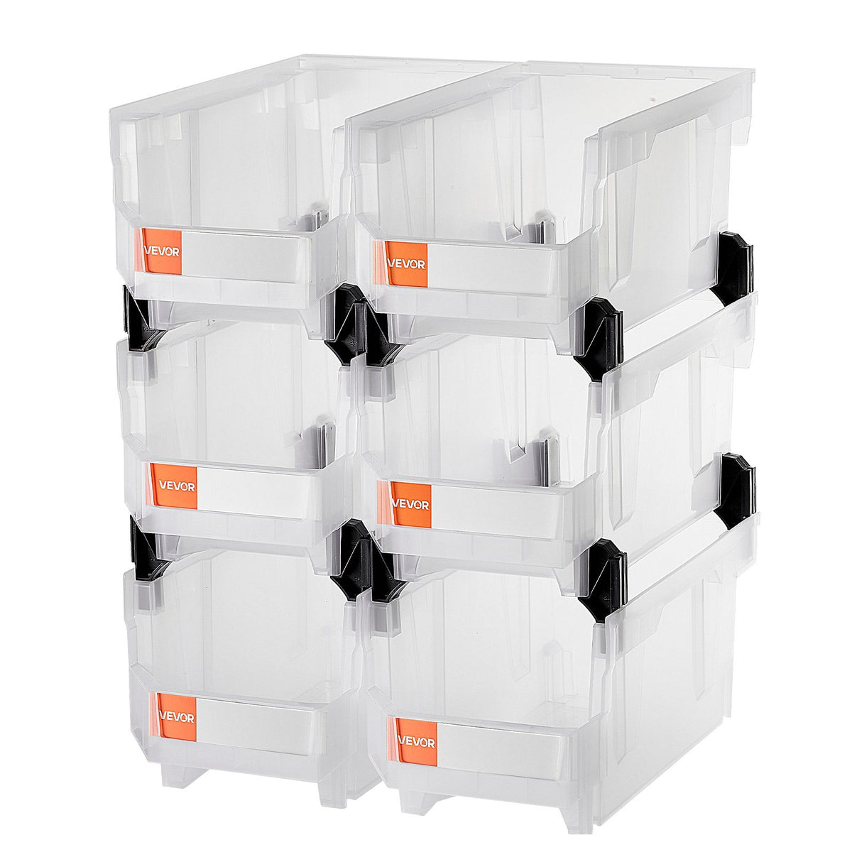 Plastic Stackable Storage Bins, 37.7 x 21.5 x 18 cm (6 Pack), Plastic Containers for Organizing & Storage V952-DDWLX6GZ14LTCARKA001V0