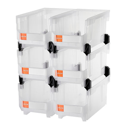 Plastic Stackable Storage Bins, 37.7 x 21.5 x 18 cm (6 Pack), Plastic Containers for Organizing & Storage V952-DDWLX6GZ14LTCARKA001V0