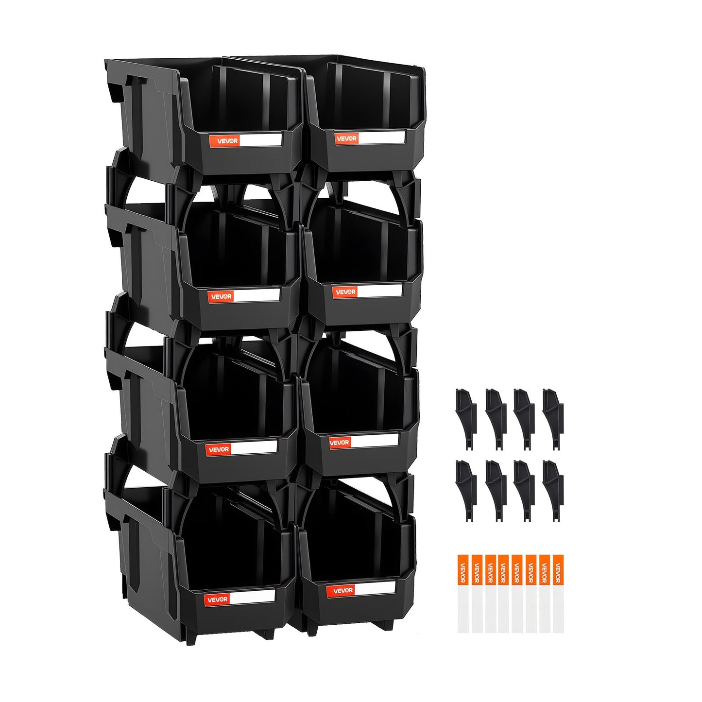 Plastic Stackable Storage Bins, 27.6 x 14 x 13 cm (8 Pack), Plastic Containers for Organizing and Storage V952-DDWLX8GZ5LHS988AE001V0