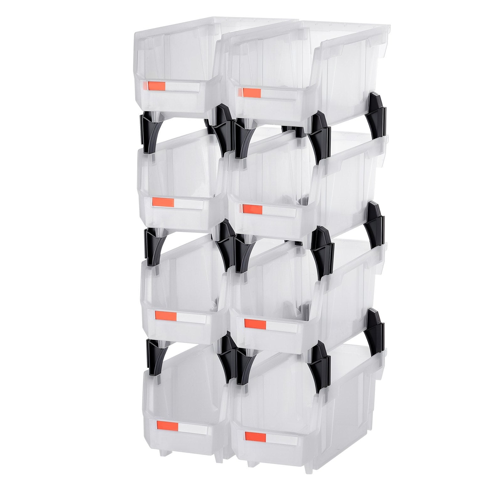 Plastic Stackable Storage Bins, 27.6 x 14 x 13 cm (8 Pack), Plastic Containers for Organizing & Storage Bins V952-DDWLX8GZ5LTMCQQ5O001V0