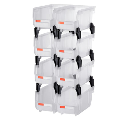 Plastic Stackable Storage Bins, 27.6 x 14 x 13 cm (8 Pack), Plastic Containers for Organizing & Storage Bins V952-DDWLX8GZ5LTMCQQ5O001V0