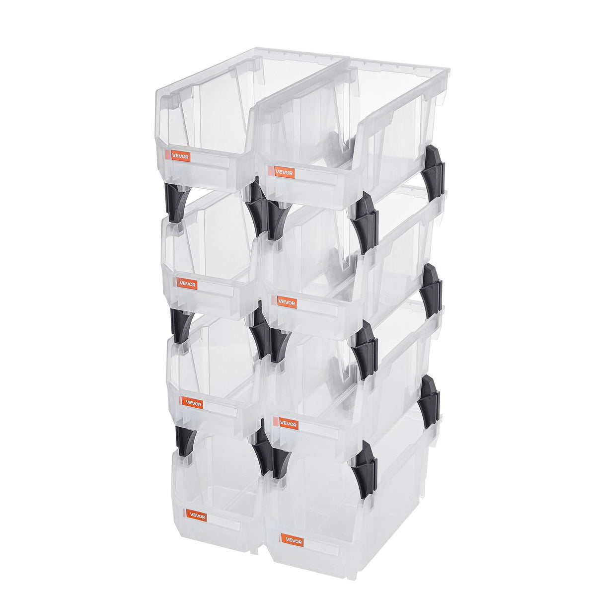 Plastic Stackable Storage Bins, 27.6 x 14 x 13 cm (8 Pack), Plastic Containers for Organizing & Storage Bins V952-DDWLX8GZ5LTMCQQ5O001V0