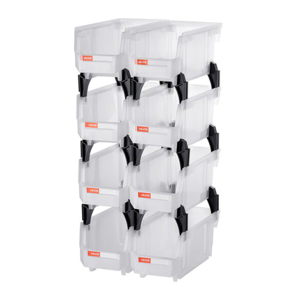 Plastic Stackable Storage Bins, 27.6 x 14 x 13 cm (8 Pack), Plastic Containers for Organizing & Storage Bins V952-DDWLX8GZ5LTMCQQ5O001V0