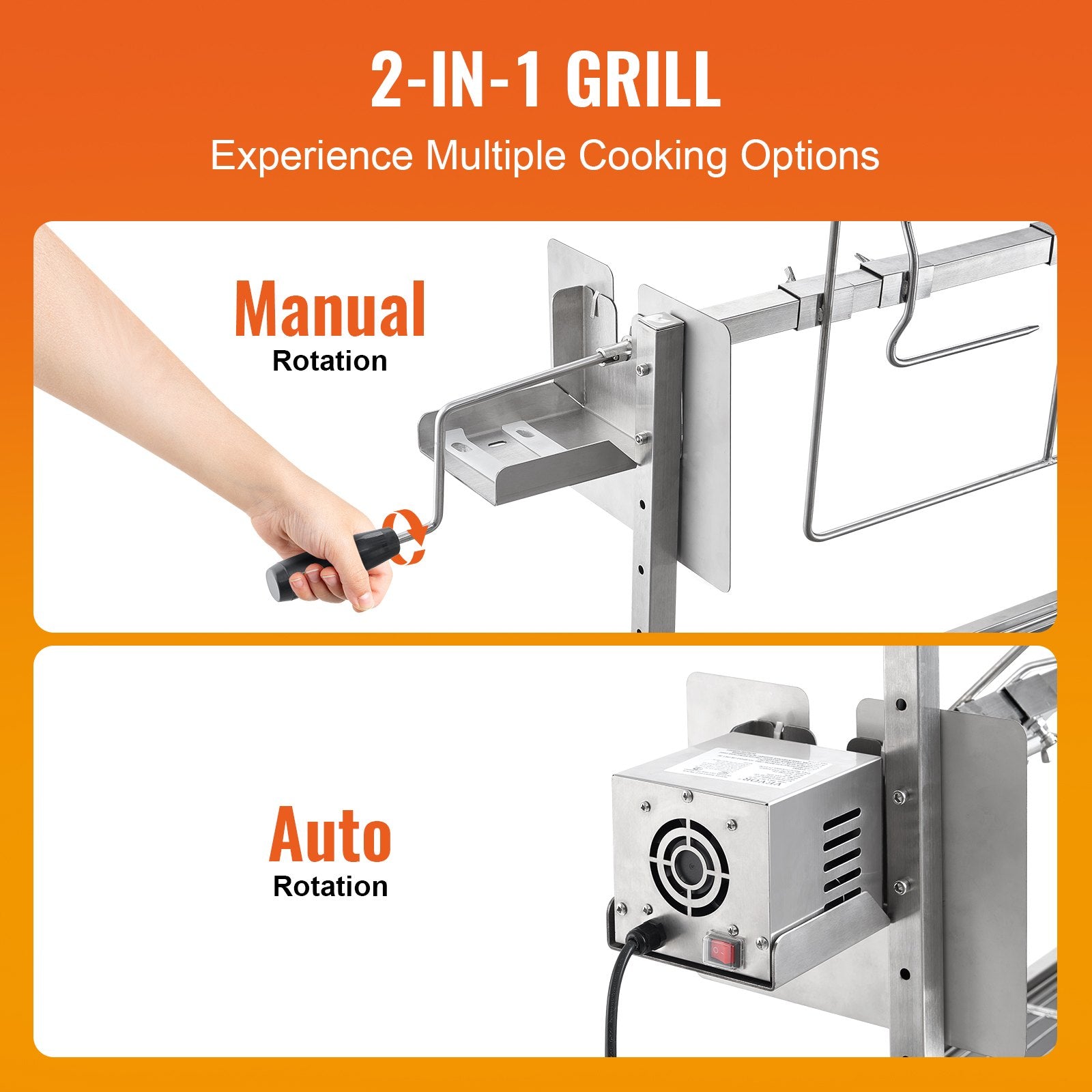 Rotisserie Grill with Windscreen, BBQ Whole Pig Lamb Goat Charcoal Spit Grill, 35 Inch 90 Lbs Capacity, V952-DDXZKJ35YCDBV3Y2GV3