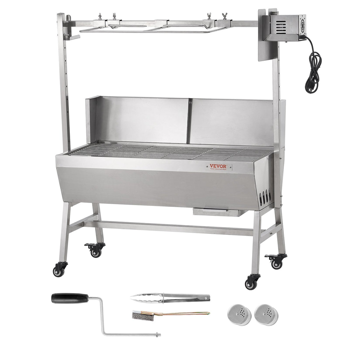 Rotisserie Grill with Windscreen, BBQ Whole Pig Lamb Goat Charcoal Spit Grill, 35 Inch 90 Lbs Capacity, V952-DDXZKJ35YCDBV3Y2GV3