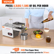 Electric Oil Press Machine, 850W Stainless Steel Oil Extractor Machine, Adjustable Temperature, Hot Press Oil V952-DDZYJ850W15KNVY87V3