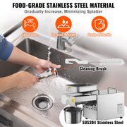 Electric Oil Press Machine, 850W Stainless Steel Oil Extractor Machine, Adjustable Temperature, Hot Press Oil V952-DDZYJ850W15KNVY87V3