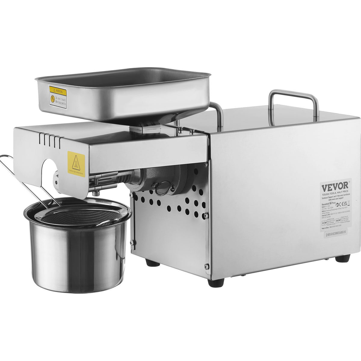 Electric Oil Press Machine, 850W Stainless Steel Oil Extractor Machine, Adjustable Temperature, Hot Press Oil V952-DDZYJ850W15KNVY87V3