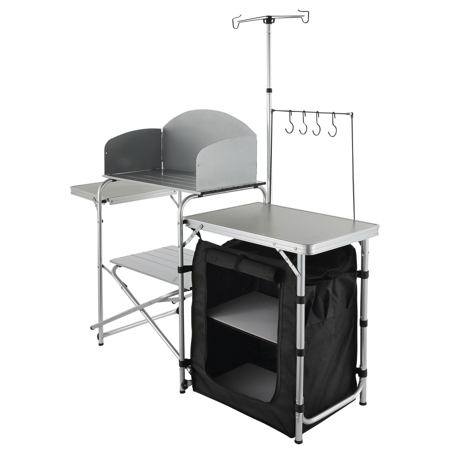 Camping Kitchen Table, Folding Outdoor Cooking Table with Storage Carrying Bag, Aluminum Cook Station 1 V952-DFBKYDCFHSBDGFR79V0