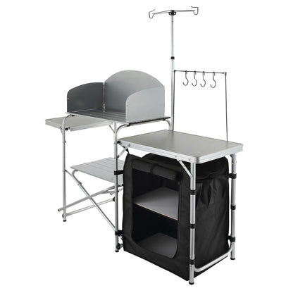 Camping Kitchen Table, Folding Outdoor Cooking Table with Storage Carrying Bag, Aluminum Cook Station 1 V952-DFBKYDCFHSBDGFR79V0