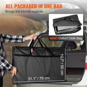 Camping Kitchen Table, Folding Outdoor Cooking Table with Storage Carrying Bag, Aluminum Cook Station 3 V952-DFBKYDCFHSHSBD243V0
