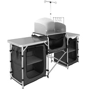 Camping Kitchen Table, Folding Outdoor Cooking Table with Storage Carrying Bag, Aluminum Cook Station 3 V952-DFBKYDCFHSHSBD243V0