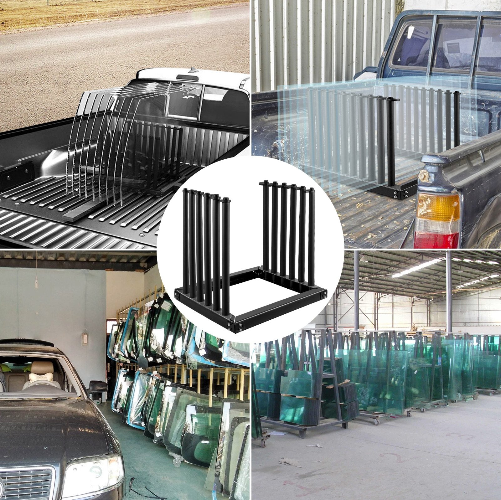 Windshield Rack 5-Lite, Windshield Truck Rack Steel, Windshield Glass Rack 24-Inch Height, Windshield Rack V952-DFBLJGM302-5LI001V0