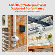 4" to 4.5" Radon Mitigation Fan System Quiet 190CFM Inline Duct Waterproof V952-DFSDJ4INCH19VRDPTV3