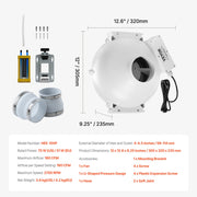 4" to 4.5" Radon Mitigation Fan System Kit Quiet 190 CFM Inline Duct Fan V952-DFSTJ4INCH19VK5CKV3