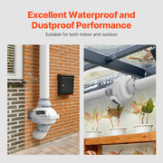 6" to 4.5" Radon Mitigation Fan System Kit Quiet 380 CFM Inline Duct Fan V952-DFSTJ6INCH38V4LNDV3