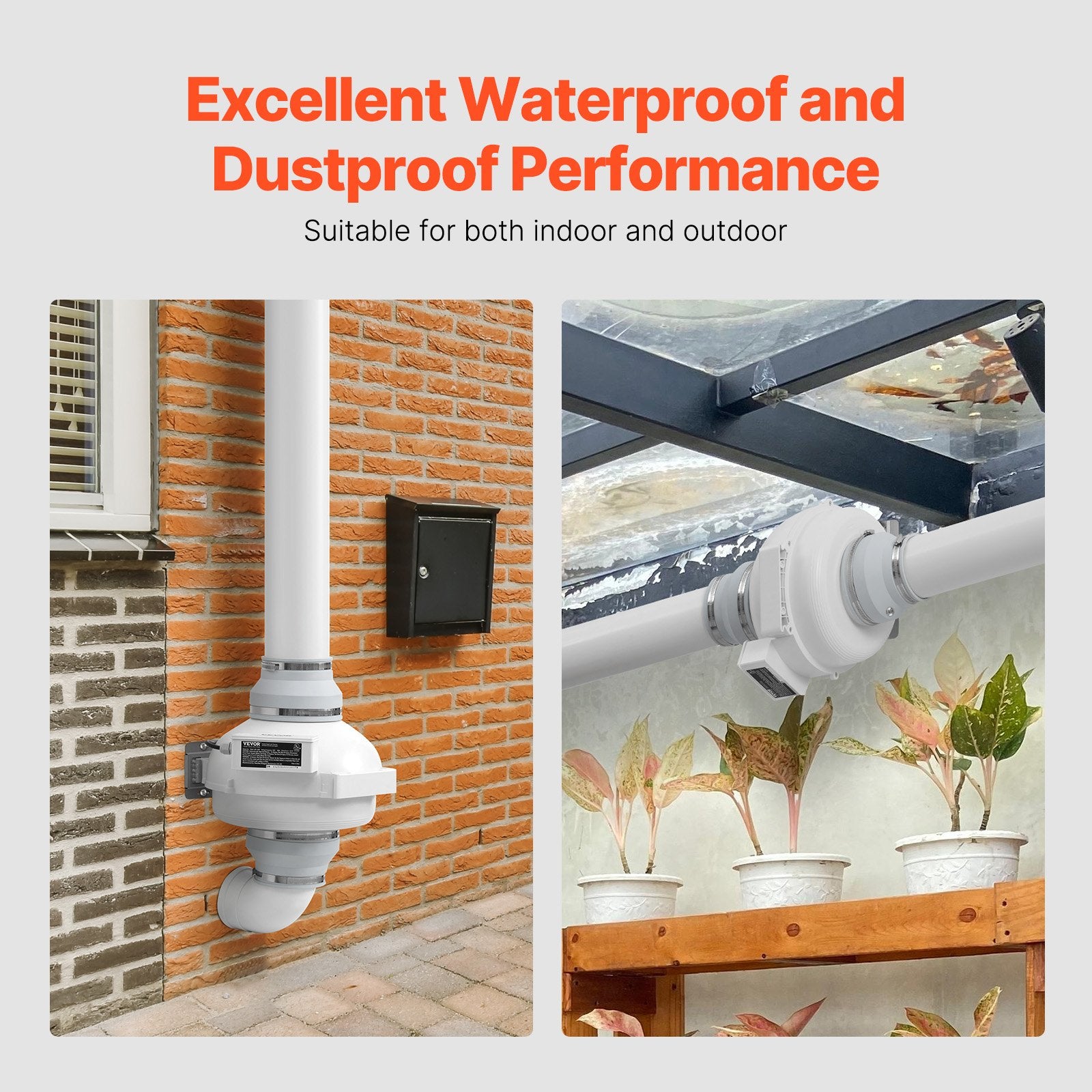 6" to 4.5" Radon Mitigation Fan System Kit Quiet 380 CFM Inline Duct Fan V952-DFSTJ6INCH38V4LNDV3