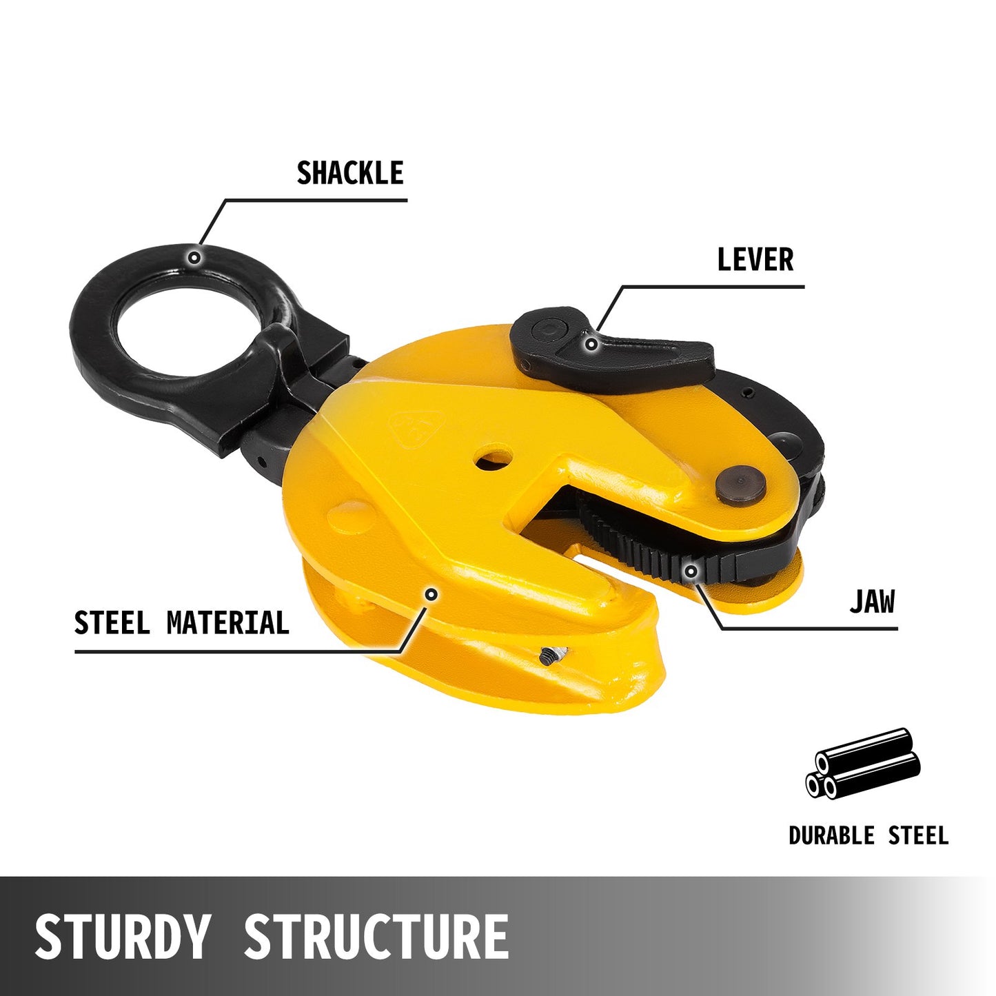 1T Vertical Plate Lifting Clamp Grab Clamp Dog Steel Lift Grip Sling V952-DG1TSD00000000001V0