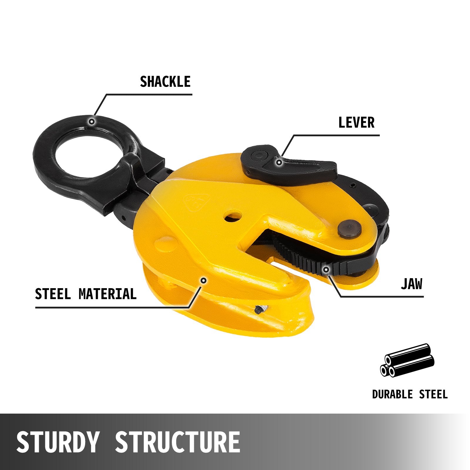 1T Vertical Plate Lifting Clamp Grab Clamp Dog Steel Lift Grip Sling V952-DG1TSD00000000001V0