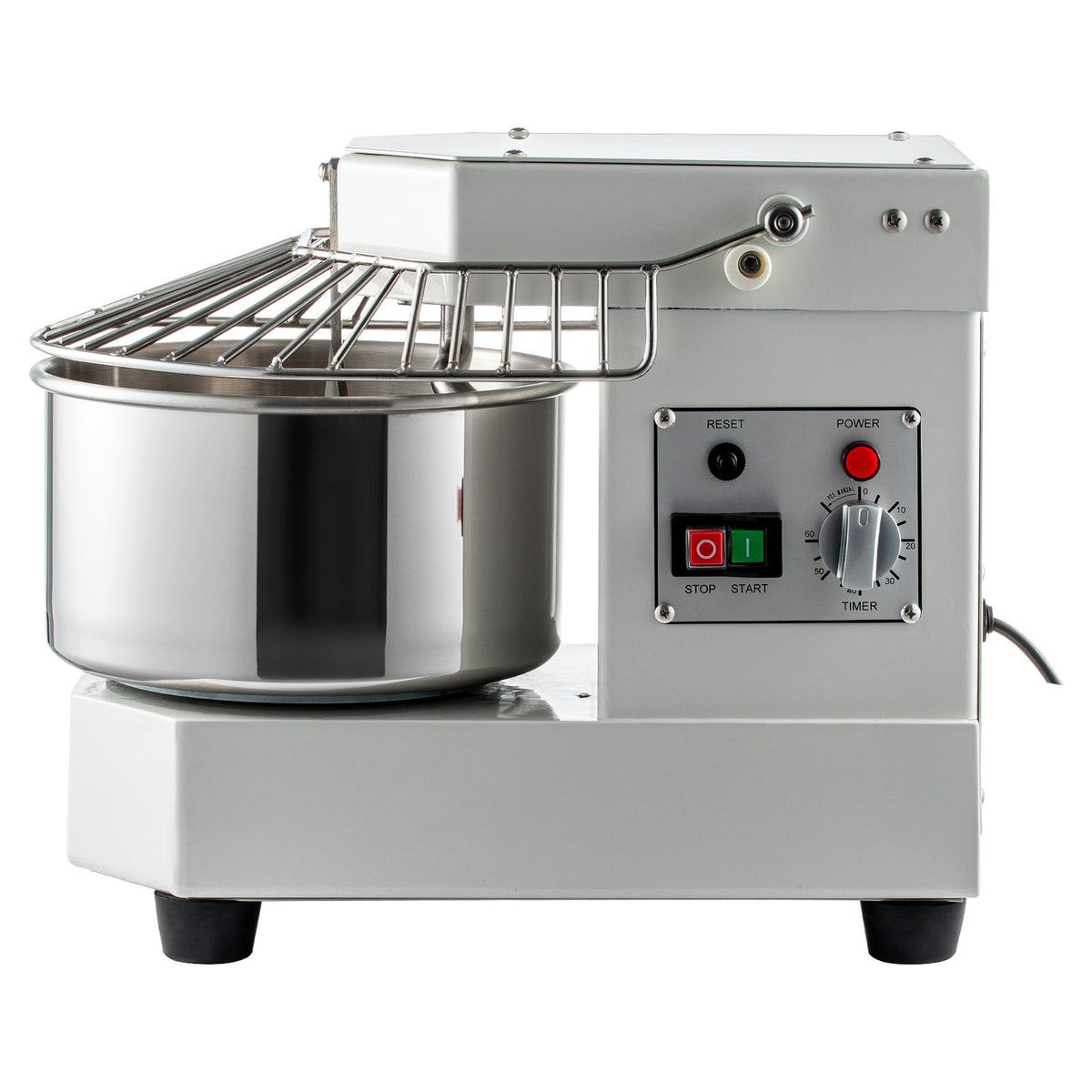 Commercial Dough Food Mixer, 8L Large Capacity Stainless Steel Mixer with Bowel, Hook, Shield, Reset Button, V952-DGBMD8-8L220VQPKVV3