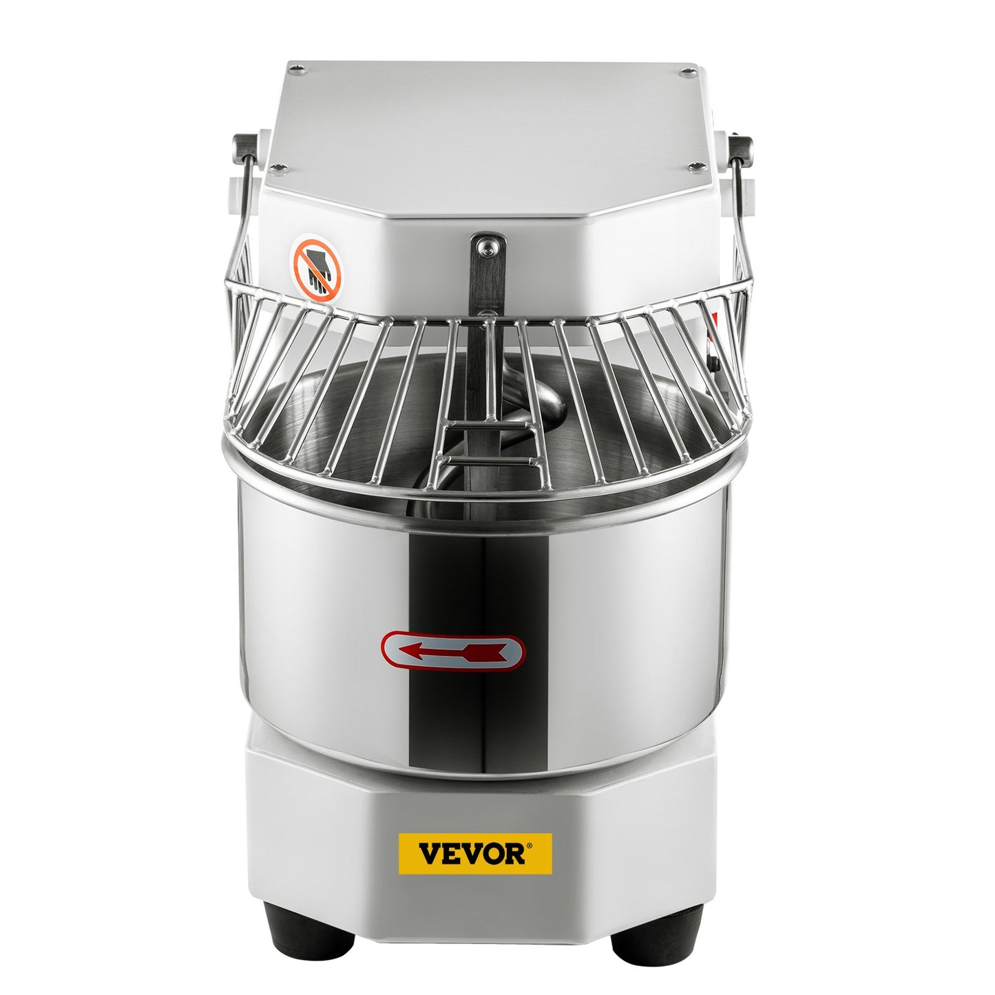 Commercial Dough Food Mixer, 8L Large Capacity Stainless Steel Mixer with Bowel, Hook, Shield, Reset Button, V952-DGBMD8-8L220VQPKVV3