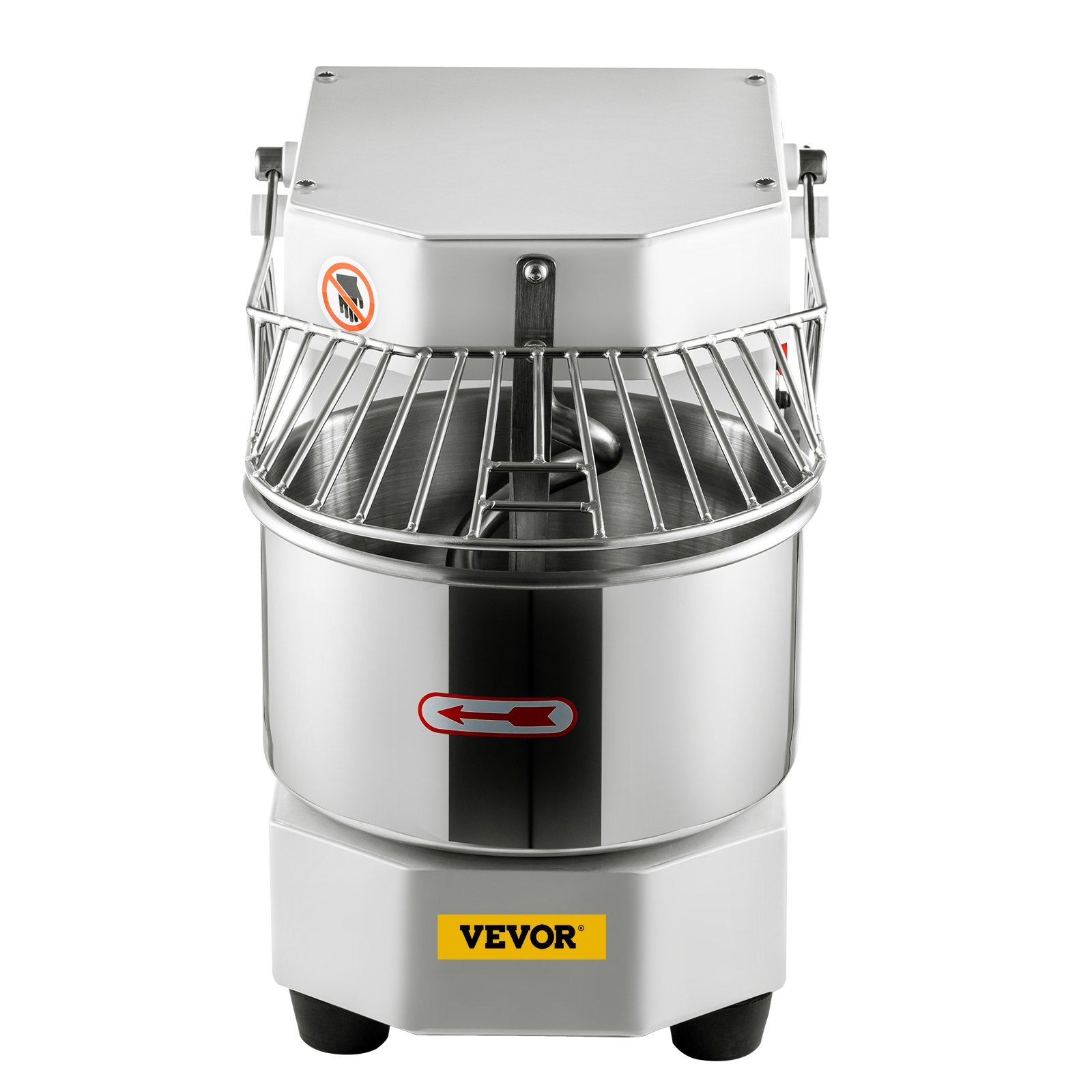 Commercial Dough Food Mixer, 8L Large Capacity Stainless Steel Mixer with Bowel, Hook, Shield, Reset Button, V952-DGBMD8-8L220VQPKVV3